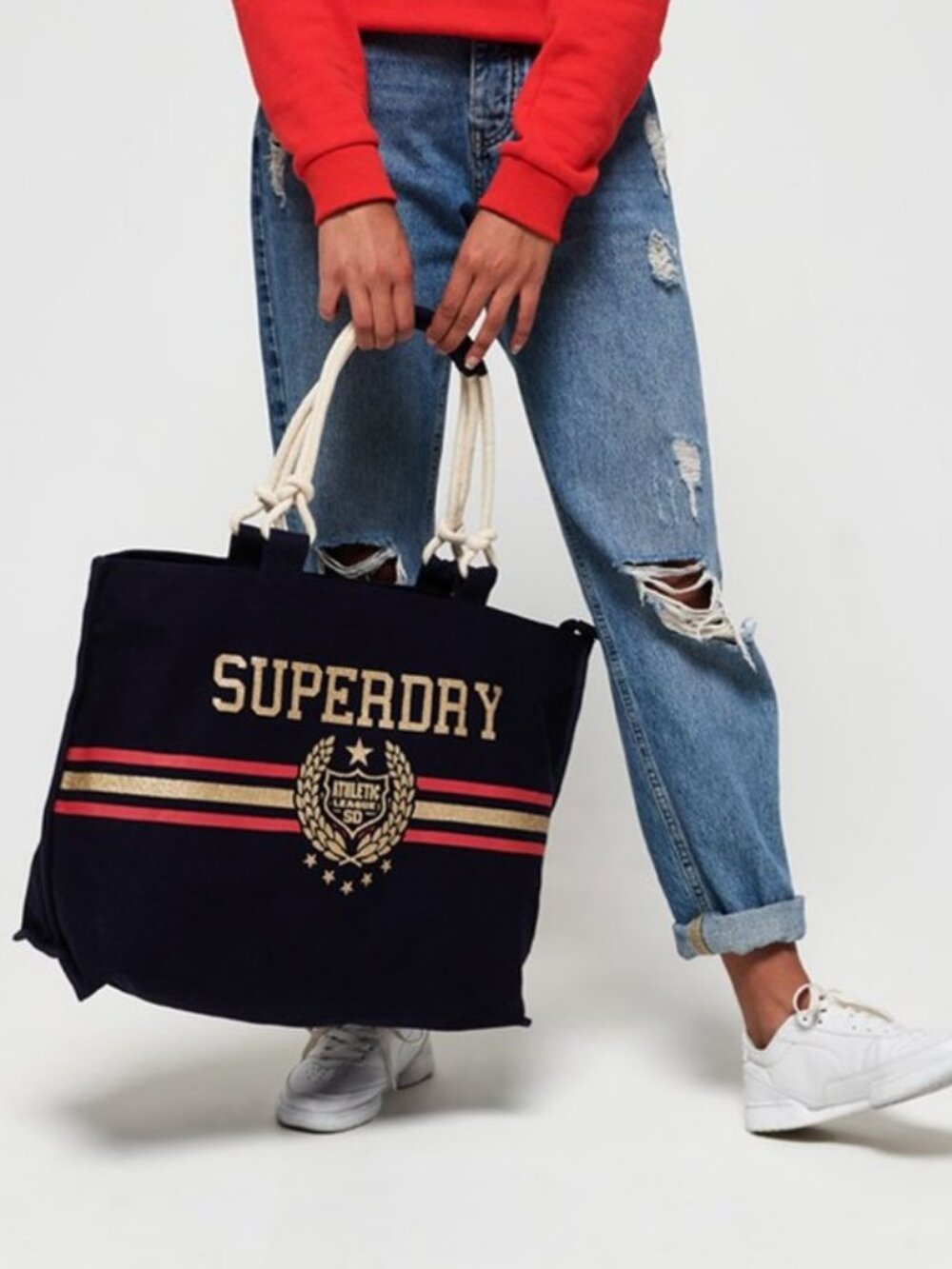 Superdry Amaya rope tight bag navy,gold, red women's